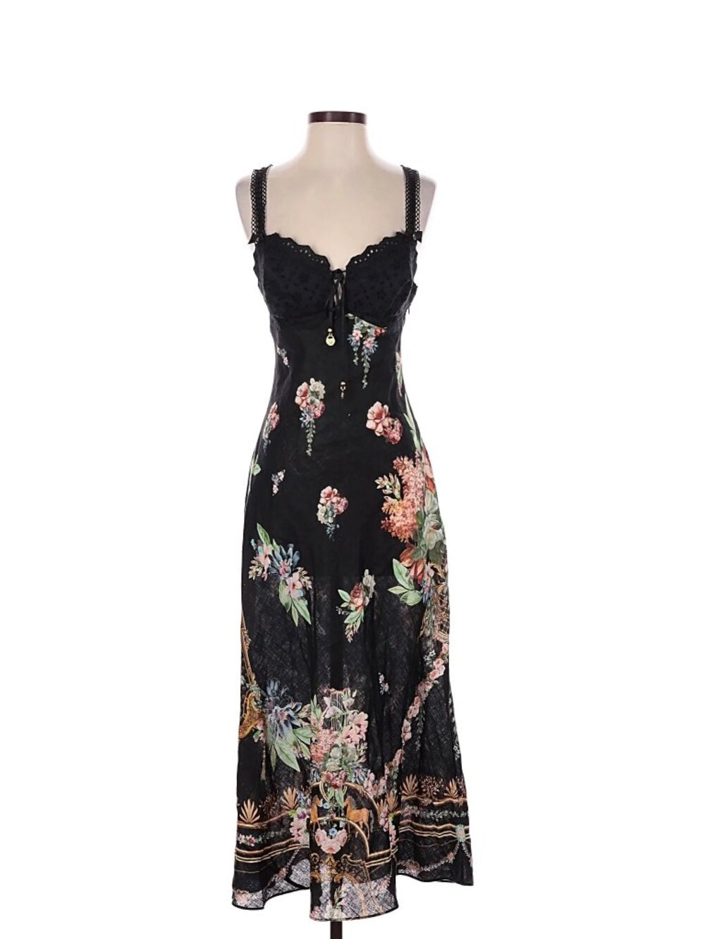 Camilla Embroidered Bodice Bias Dress in Noble Endeavors XS - Picture 3 of 6